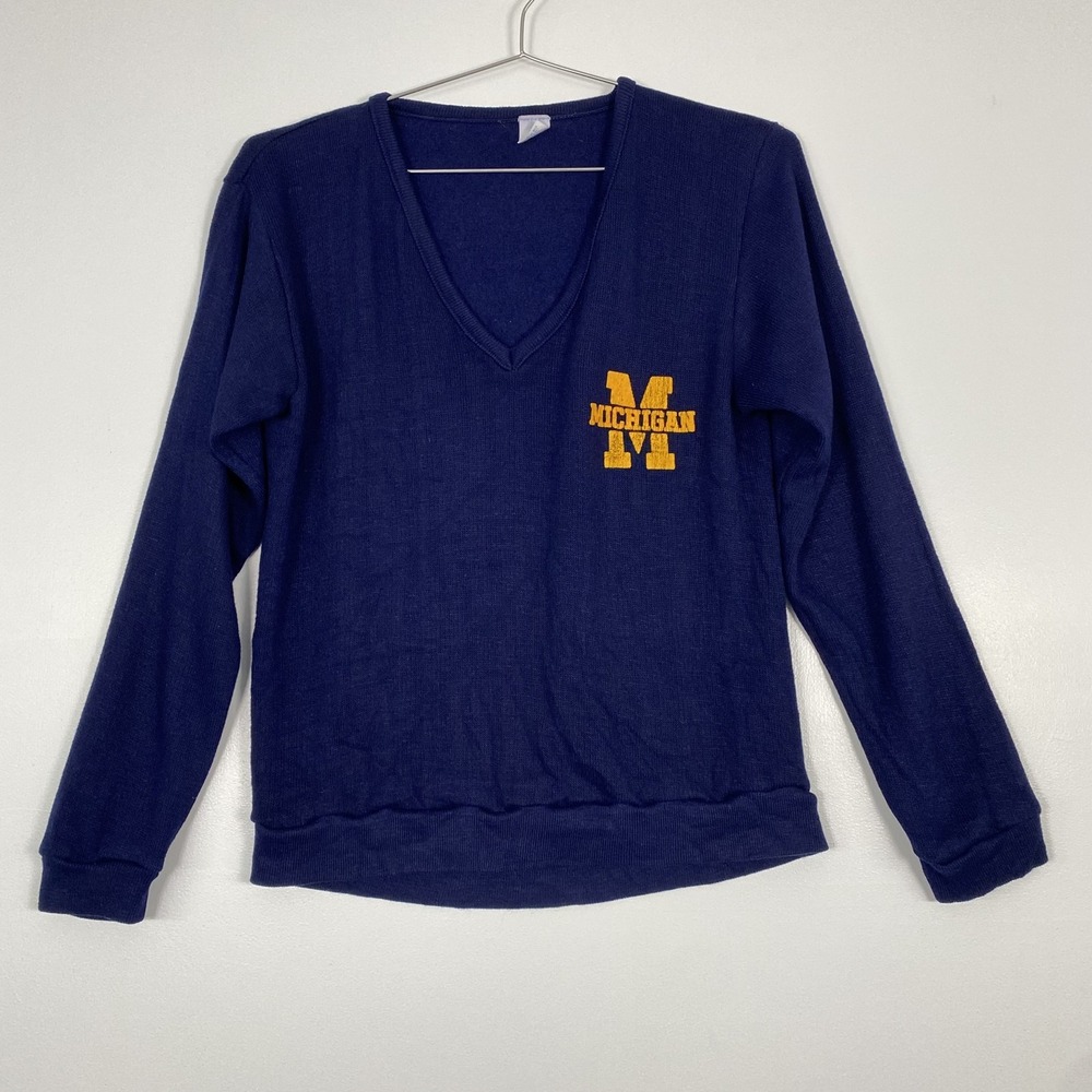 Vintage Michigan Wolverines Sweatshirt Mens Medium Blue NCAA Football Artex